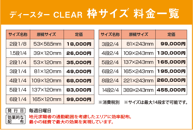 ディースターCLEAR　料金