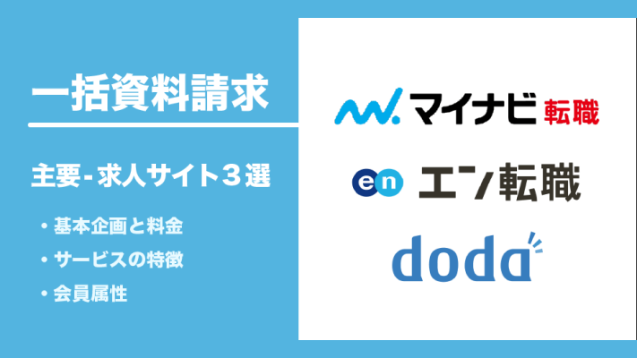 一括資料請求-マイナビ転職・doda・エン転職