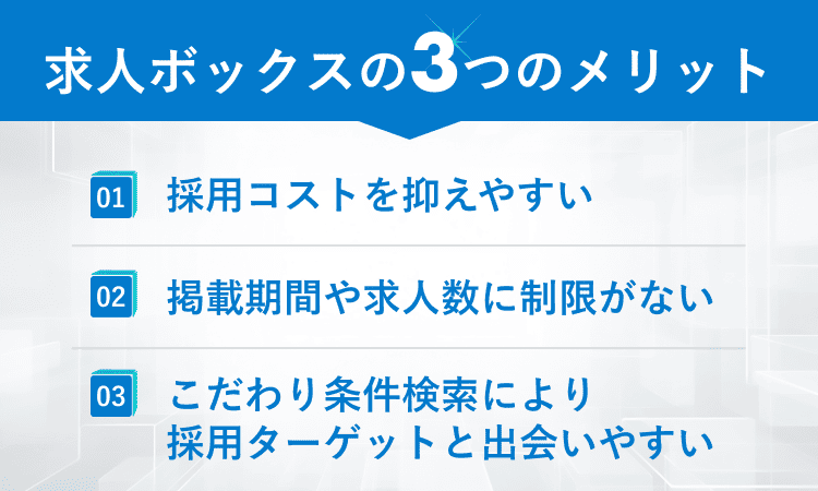 求人ボックスの3つのメリット