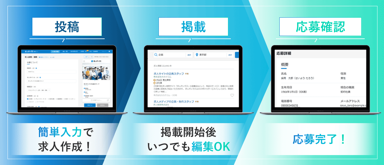 求人ボックスの採用ボード説明