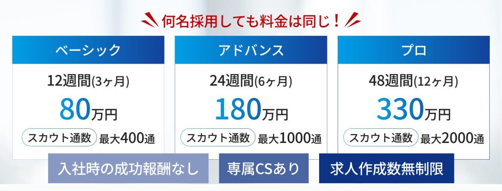 エン転職ダイレクトの掲載料金の概要