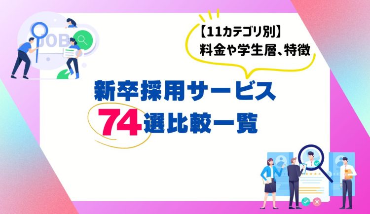 新卒採用サービス74選比較一覧【11カテゴリ別】料金や学生層、特徴を徹底解説