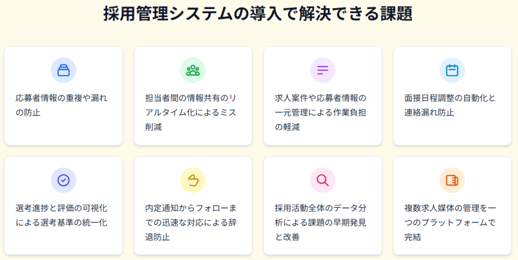 採用管理システムの導入で解決できる課題