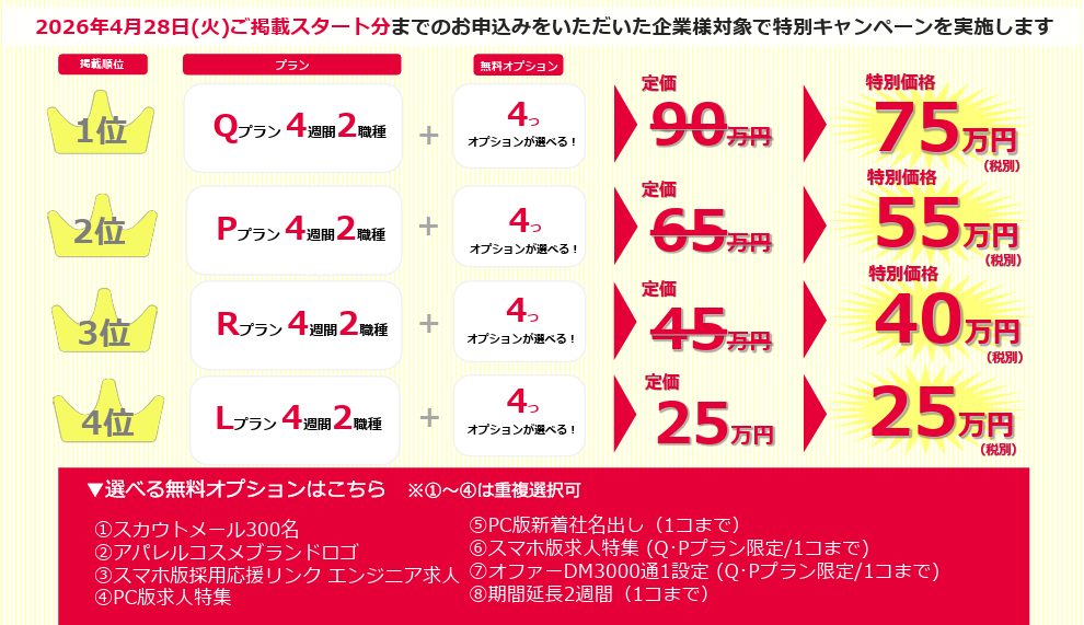 女の転職4週間キャンペーン
