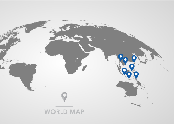 世界地図に示した海外拠点